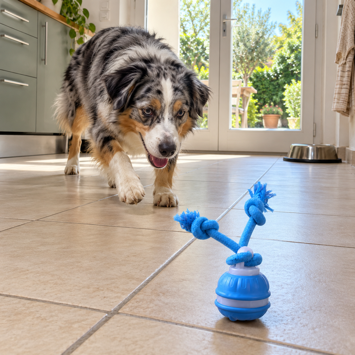 Le Chasseur roule sur tapis, carrelage, parquet et herbe